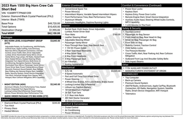 $35896 : Ram 1500 2023 4x4 Big Horn 4 image 9