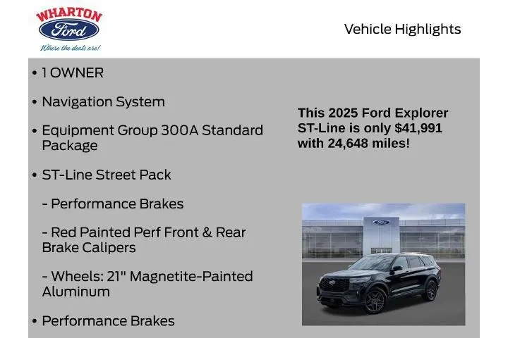 $37676 : Ford Explorer 2025 AWD ST-Li image 5