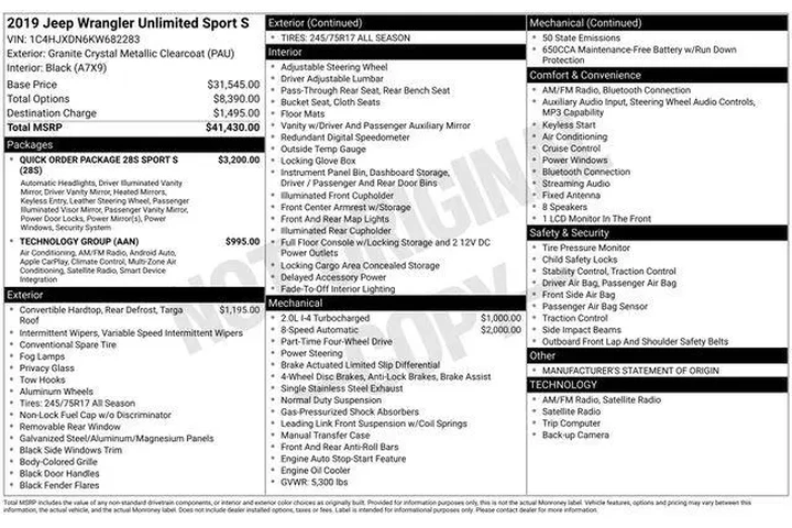 $20495 : Jeep Wrangler Unlimited 2019 image 6