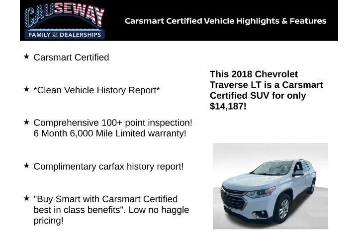 $14187 : Chevrolet Traverse 2018 LT C image 2