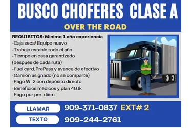 🚚 CHOFERES CLASE: A (OTR) en Ventura