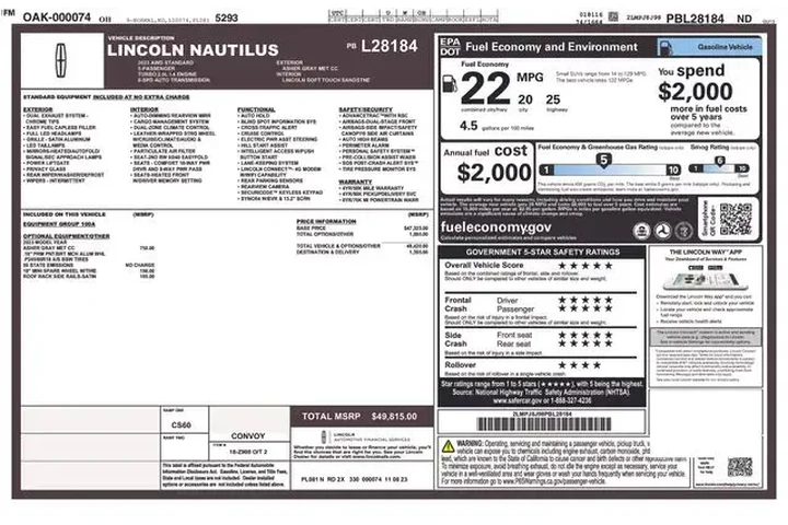 $32368 : Lincoln Nautilus 2023 AWD St image 2