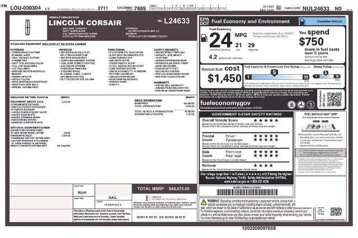 $29000 : Lincoln Corsair 2022 AWD Sta image 4