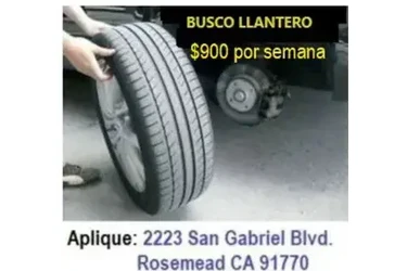 BUSCO LLANTERO Hasta $900/sem en Los Angeles