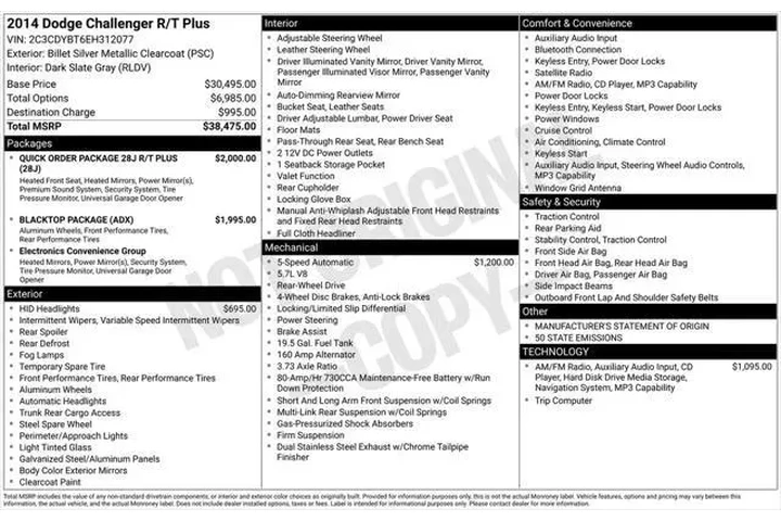 $15900 : Dodge Challenger 2014 R/T Pl image 5