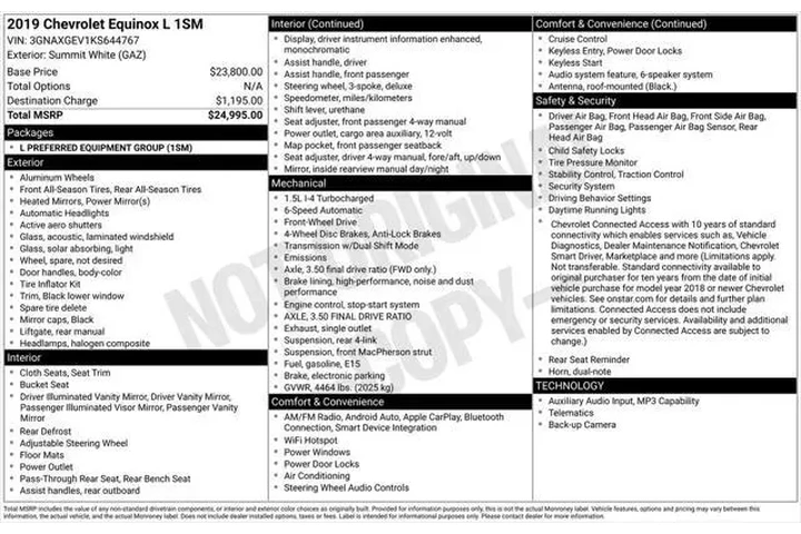 $10987 : Chevrolet Equinox 2019 L 4dr image 3