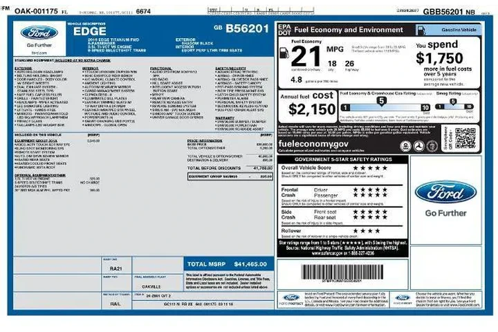 $16661 : Ford Edge 2016 Titanium 4dr image 2