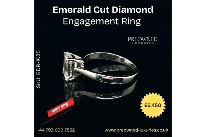 Emerald Cut Diamond Ring image 2