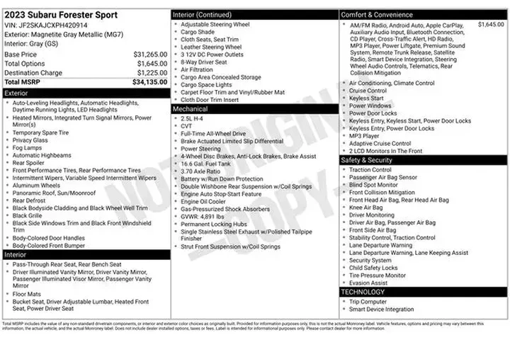 $26499 : Subaru Forester 2023 AWD Spo image 2