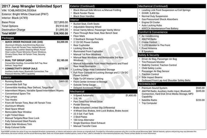 $16599 : Jeep Wrangler Unlimited 2017 image 4