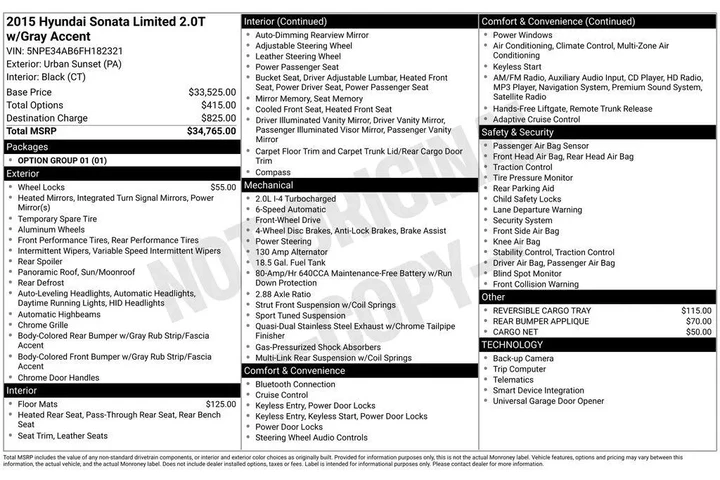 $9488 : Hyundai SONATA 2015 Limited image 4