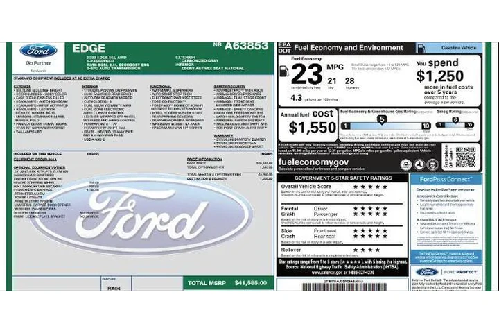 $21995 : Ford Edge 2022 AWD SEL 4dr C image 2