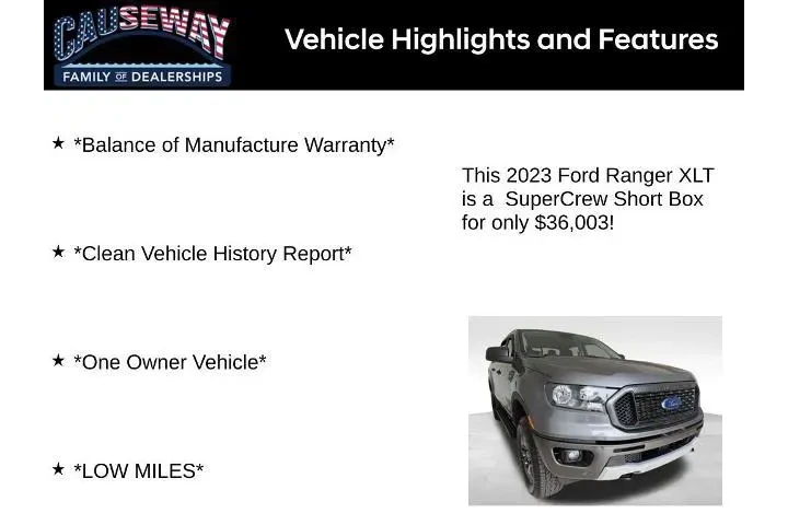 $36003 : Ford Ranger 2023 4x4 XL 4dr image 2
