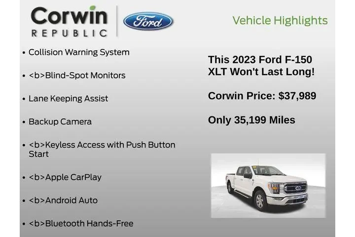 $37989 : Ford F-150 2023 4x4 XLT 4dr image 7
