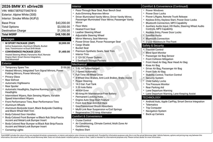 $38995 : BMW X1 2026 AWD xDrive28i 4d image 2