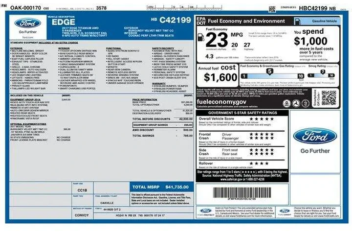 $12227 : Ford Edge 2017 AWD Titanium image 9