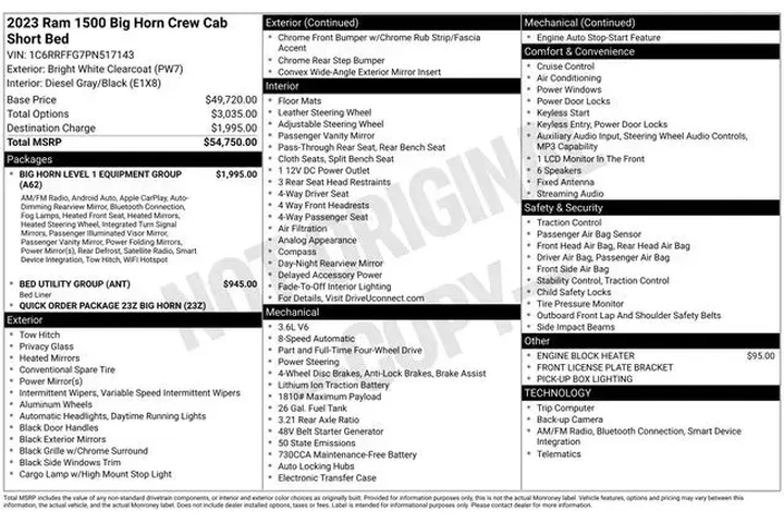$26970 : Ram 1500 2023 4x4 Big Horn 4 image 2