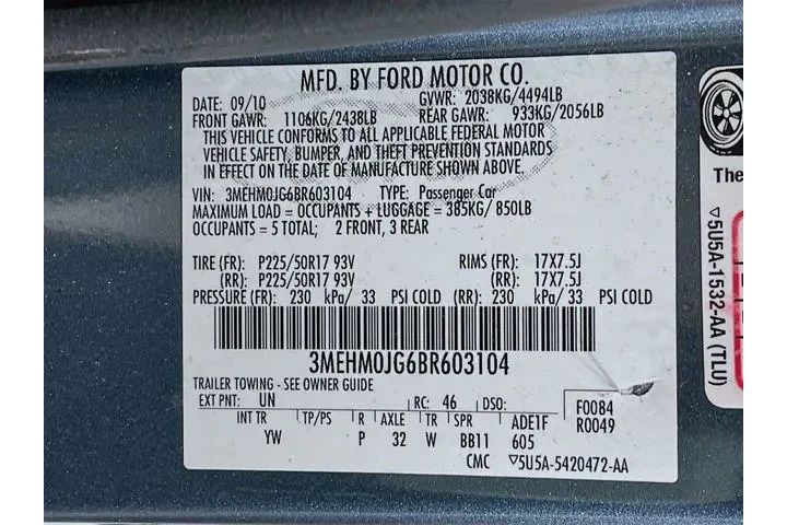 $8975 : Mercury Milan 2011 V6 Premie image 8