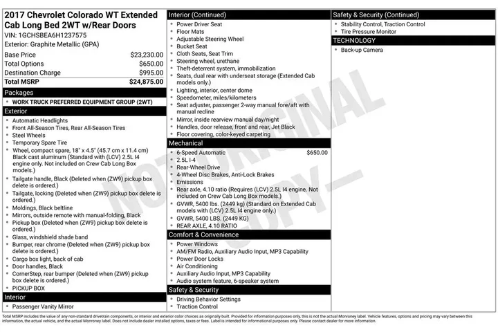 $18500 : Chevrolet Colorado 2017 4x2 image 2