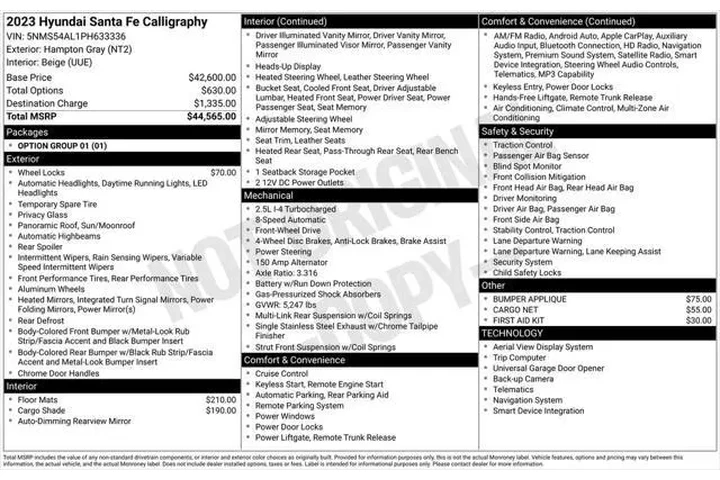 $31000 : Hyundai SANTA FE 2023 Callig image 7