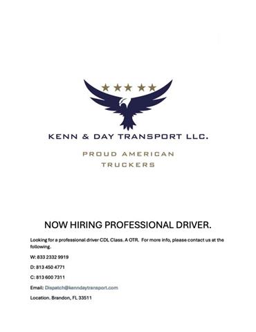 NOW HIRING PROFESSIONAL DRIVER image 1