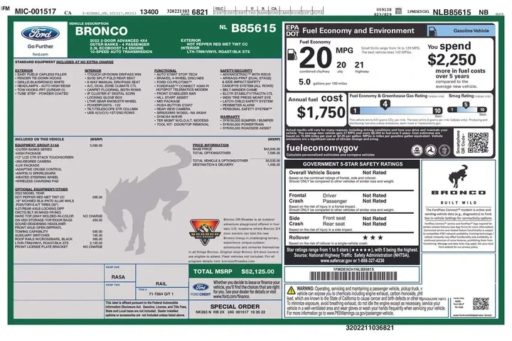 $38500 : Ford Bronco 2022 4x4 Base Ad image 2