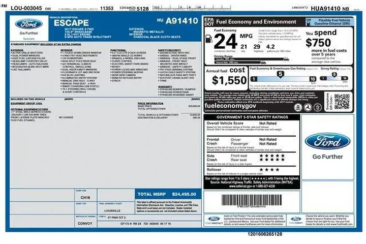 $7362 : Ford Escape 2017 S 4dr SUV image 9