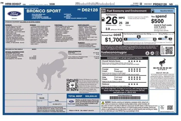 $25368 : Ford Bronco Sport 2023 AWD B image 2