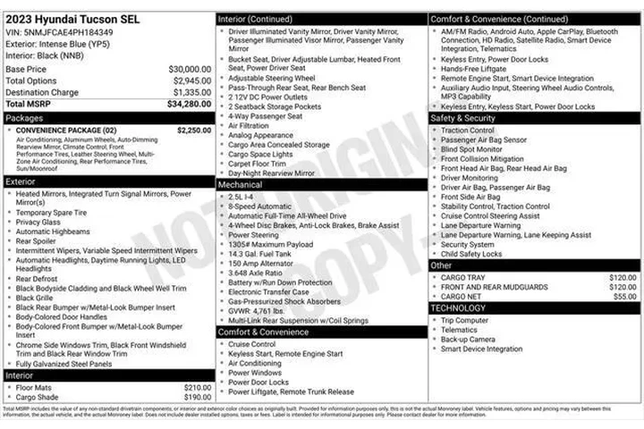 $24995 : Hyundai TUCSON 2023 AWD SEL image 3