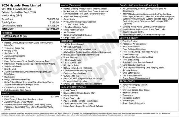 $25852 : Hyundai KONA 2024 AWD Limite image 5