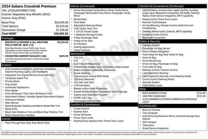 $24435 : Subaru Crosstrek 2024 AWD Pr image 5