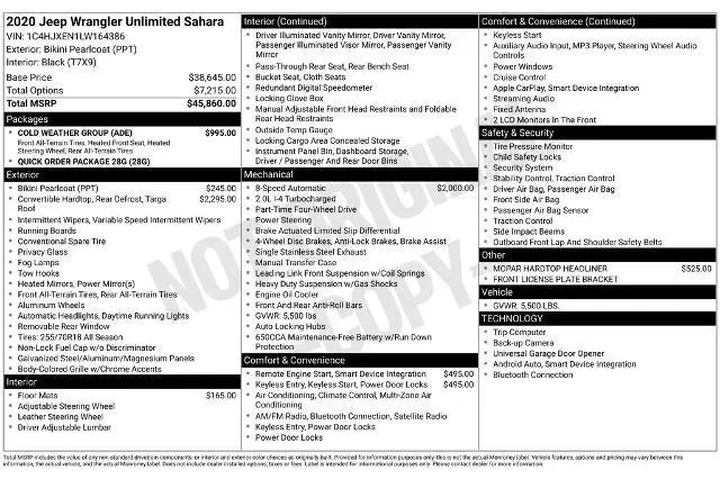 $26538 : Jeep Wrangler Unlimited 2020 image 3