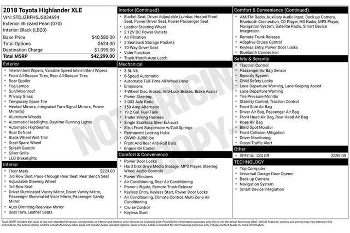 $23495 : Toyota Highlander 2018 AWD S image 9