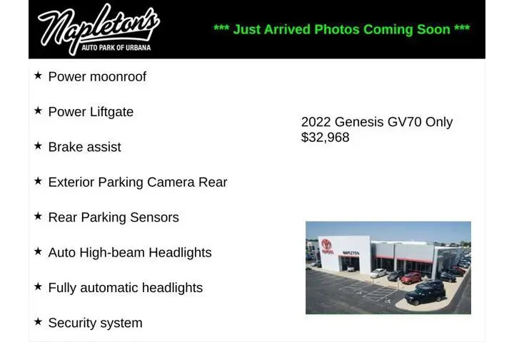 $32968 : Genesis GV70 2022 AWD 3.5T S image 2