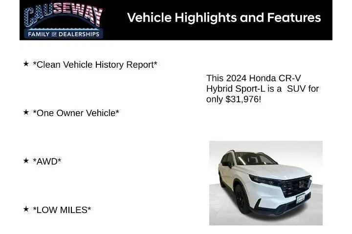 $31976 : Honda CR-V Hybrid 2024 AWD S image 2