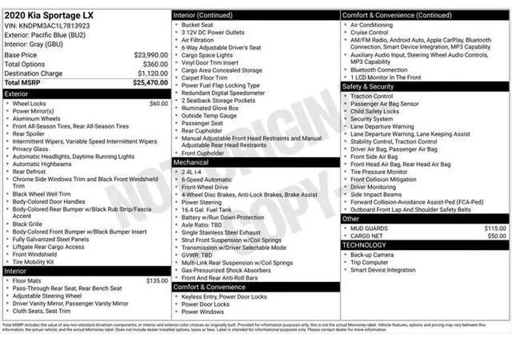 $14049 : Kia Sportage 2020 LX 4dr SUV image 4