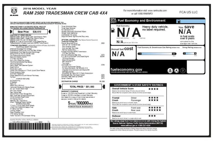 $19995 : 2016 RAM 2500 Tradesman image 5