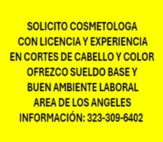 SOLICITO COSMETOLOGA image 1