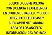 SOLICITO COSMETOLOGA en Los Angeles