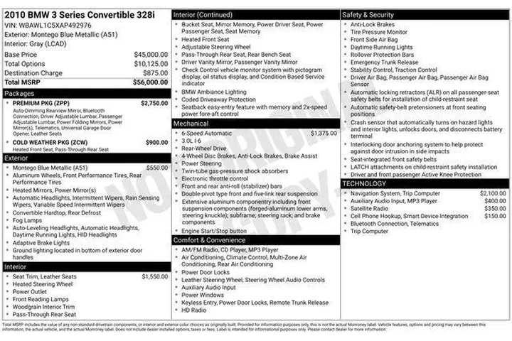 $9895 : BMW 3 Series 2010 328i 2dr C image 9