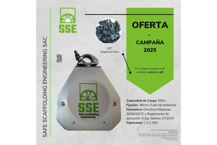$1200 : Polea de seguridad con freno image 1