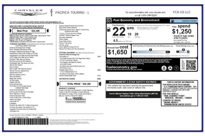 $11475 : 2017 Pacifica Touring-L image 6