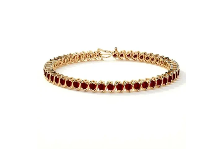 $2089 : Ruby Tennis Bracelet 14K Gold image 1
