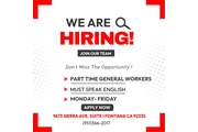 PARTIME GENERAL WORKERS en Riverside