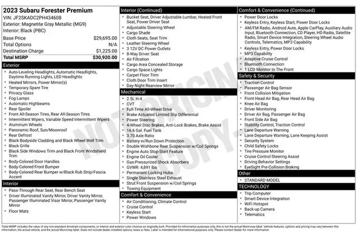 $23890 : Subaru Forester 2023 AWD Pre image 2