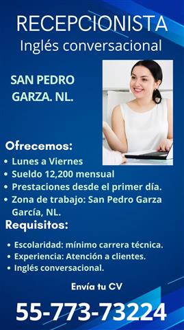 Recepcionista INGLES- MTY image 1