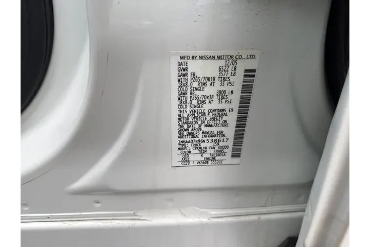 $9589 : Nissan Titan 2006 LE 4dr Cre image 10