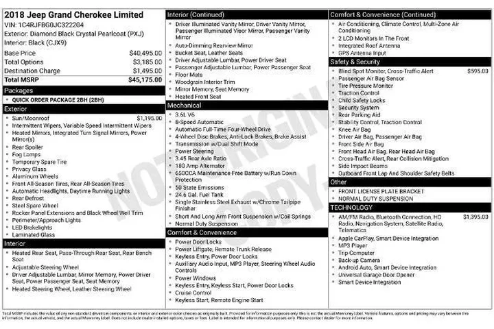 $18440 : Jeep Grand Cherokee 2018 4x4 image 3