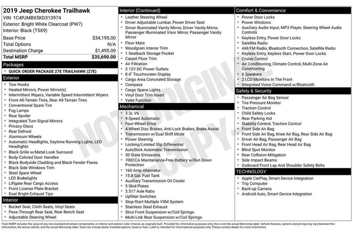 $12499 : Jeep Cherokee 2019 4x4 Trail image 9