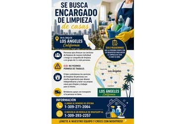 BUSCA TRABAJO LLAMA LIMPIEZA en Los Angeles